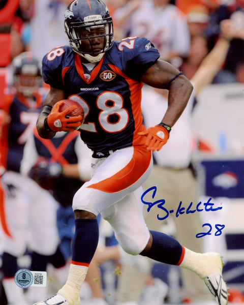 Correll Buckhalter Autographed/Signed Denver Broncos 8x10 Photo Beckett 57694