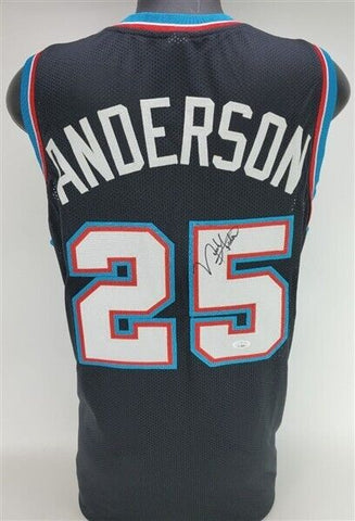 Nick Anderson Signed Grizzlies Jersey (JSA COA) Finished his Career in Memphis