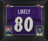 Isaiah Likely Authentic Signed Purple Pro Style Framed Jersey BAS Witnessed