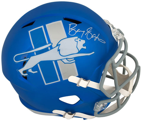 Barry Sanders Signed Lions 2023 On Field Alt Blue Riddell F/S Rep Helmet -SS COA