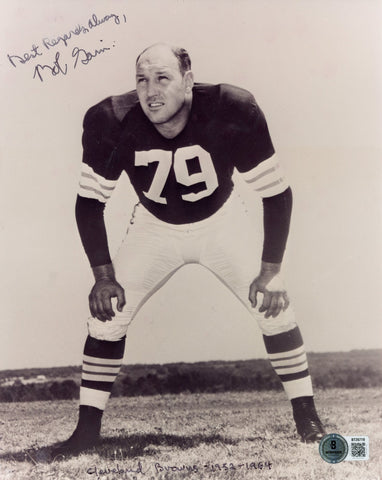 Bob Gain Autographed Cleveland Browns 8x10 Photo Best Regards Beckett 56626