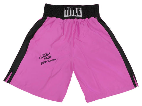 Christy Martin Signed Title Pin Women's Boxing Trunks w/2020 HOF -(SCHWARTZ COA)