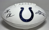 JONATHAN TAYLOR & A. RICHARDSON Dual Signed Wilson White LOGO Football AUTO FAN