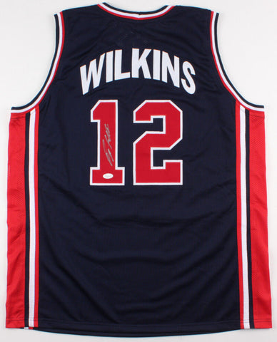 Dominique Wilkins Signed Team USA Jersey (JSA) Atlanta Hawks Small Forward