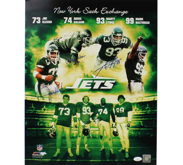 Joe Klecko, Marty Lyons & Abdul Salaam Signed New York Jets Unframed 16x20 Photo