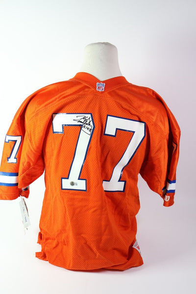 Karl Mecklenburg Autographed Denver Broncos WIilson Orange Jersey Beckett COA