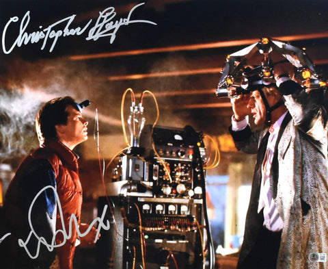 Christopher Lloyd Michael J. Fox Autographed Back to the Future 16x20 Beckett #2