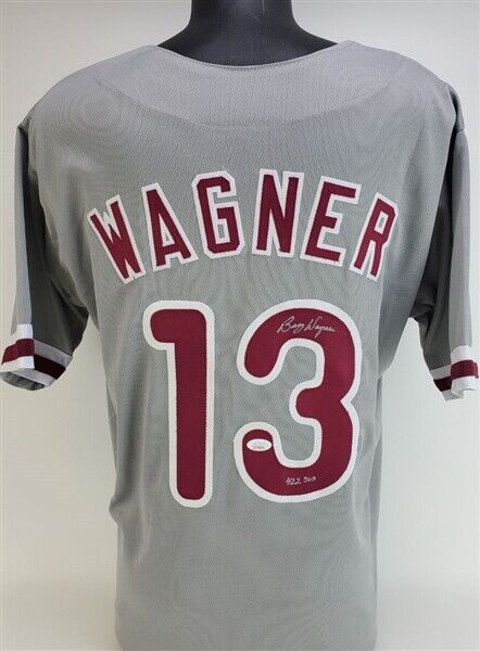Billy Wagner Signed Inscribed "422 SVS" Philadelphia Phillies Jersey (JSA COA)