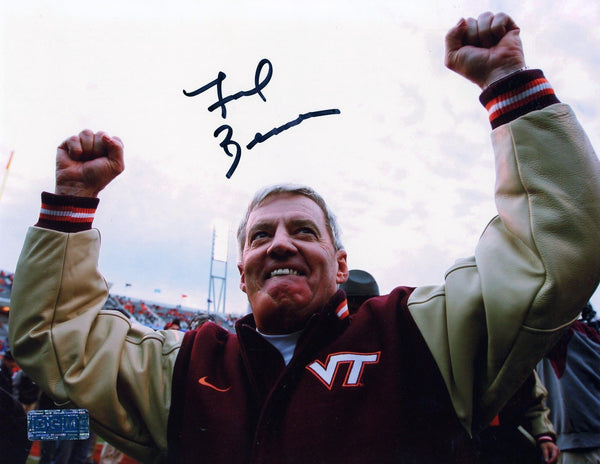 FRANK BEAMER SIGNED AUTOGRAPHED VIRGINIA TECH HOKIES 8x10 PHOTO COA