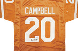 TEXAS LONGHORNS EARL CAMPBELL AUTOGRAPHED SIGNED ORANGE JERSEY JSA STOCK #237060