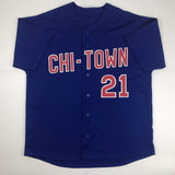 Autographed/Signed Sammy Sosa Chicago Blue Baseball Jersey JSA COA