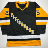 Autographed/Signed Kevin Stevens Pittsburgh Black Hockey Jersey JSA COA