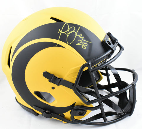 Marshall Faulk Autographed Rams F/S Rave Speed Authentic Helmet - Beckett W Holo