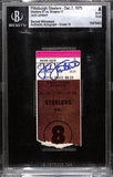 Jack Lambert Signed Pittsburgh Steelers 12/7/75 Ticket Stub Slab Beckett 38404