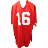 Joe Montana Signed San Francisco 49ers M&N 56 Red Jersey Beckett 45065