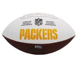 Brett Favre Signed Green Bay Packers Embroidered Logo White Panel NFL Football