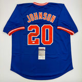 Autographed/Signed Howard Johnson "HOJO" New York Blue Jersey JSA COA