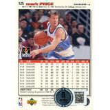 Mark Price Autographed Upper Deck 95-96 Collectors Choice 125 Card Beckett 51906