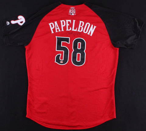 Jonathan Papelbon Signed Phillies NL All Star Team Majestic MLB Jersey (SOP COA)