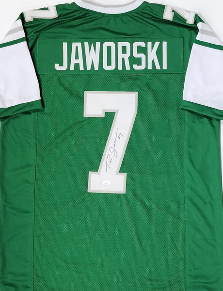 Eagles Quarterback RON JAWORSKI Signed Custom Replica Green Jersey AUTO - JSA