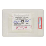 Luis Figo Signed 1991 Portugal Pro Debut Match Ticket Inscribed - PSA 10 Auto
