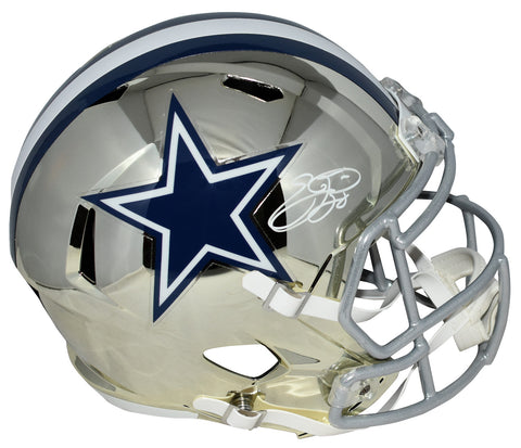 EMMITT SMITH AUTOGRAPHED DALLAS COWBOYS CHROME FULL SIZE SPEED HELMET BECKETT