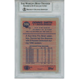 Dennis Smith Autographed Denver Broncos 1991 Topps #556 Card Slab Beckett 56137