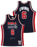 Knicks Patrick Ewing Signed Navy Blue 1992 Team USA M&N Authentic Jersey BAS