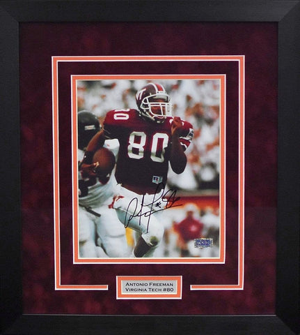 ANTONIO FREEMAN SIGNED VIRGINIA TECH HOKIES 8x10 FRAMED PHOTO COA