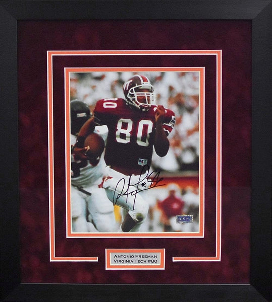 ANTONIO FREEMAN SIGNED VIRGINIA TECH HOKIES 8x10 FRAMED PHOTO COA