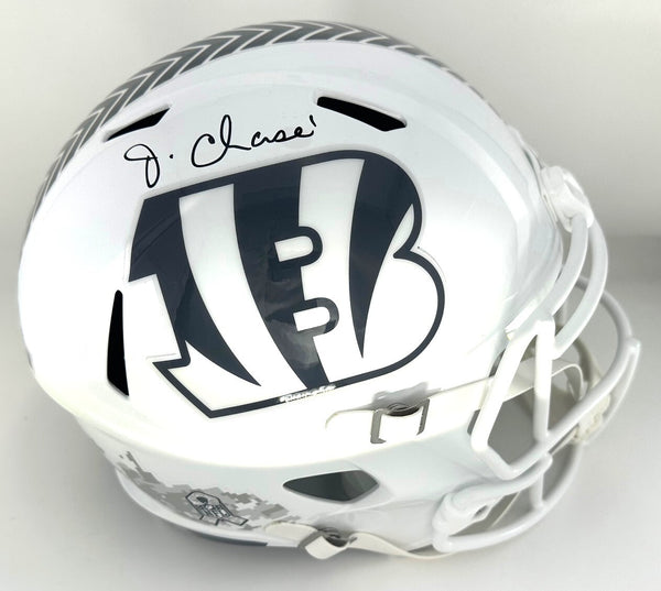 Bengals JA'MARR CHASE Signed Full Size Replica 24 SALUTE Speed Helmet AUTO - BAS