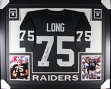 Howie Long Autographed/Signed Pro Style Black XL Framed Jersey Beckett 51229