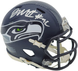 BYRON MURPHY II AUTOGRAPHED SEAHAWKS BLUE SPEED MINI HELMET MCS HOLO 235602