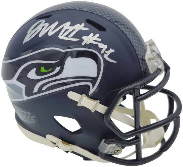 BYRON MURPHY II AUTOGRAPHED SEAHAWKS BLUE SPEED MINI HELMET MCS HOLO 235602
