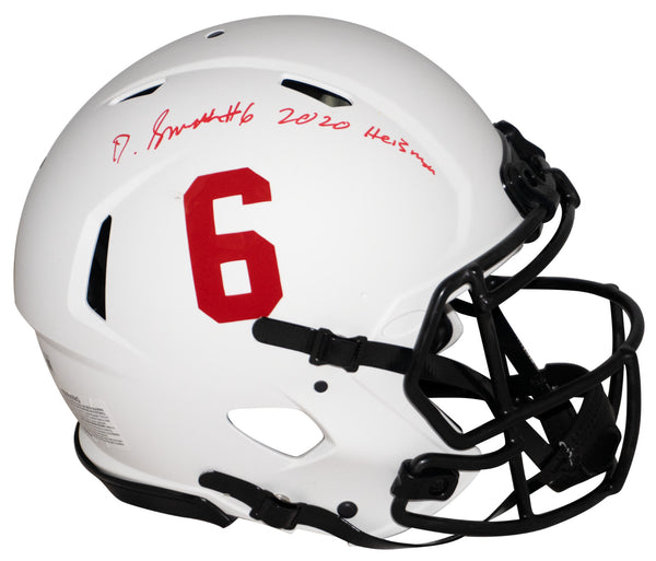 alabama white football helmets ALABAMA CRIMSON TIDE DEVONTA SMITH SIGNED AUTHENTIC LUNAR HELMET W/ 20 – Super Sports Center