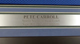 SEATTLE SEAHAWKS PETE CARROLL AUTOGRAPHED FRAMED BLUE JERSEY BECKETT BAS 158390