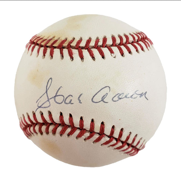 Hank Aaron Autographed Rawkings Official National League Baseball (JSA Hologram)