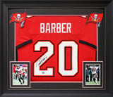 Ronde Barber Authentic Signed Alternate Red Pro Style Framed Jersey BAS Witness