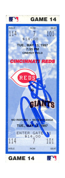 Deion Sanders Signed Cincinnati Reds 5/13/1997 vs Giants Ticket BAS 37233