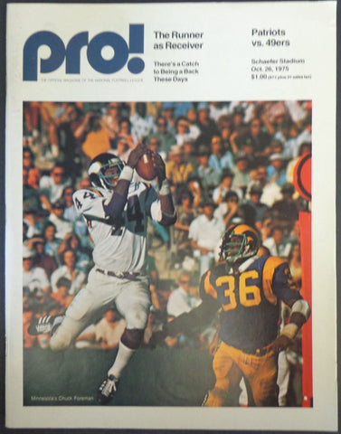 PRO! 1975 NFL Program New England Patriots vs. San Francisco 49ers 177680