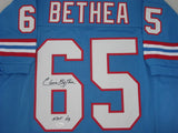 Oilers ELVIN BETHEA #65 Signed Custom Blue Jersey AUTO w/ HOF '03 - JSA