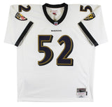 Ravens Ray Lewis Authentic Signed White Mitchell & Ness Jersey BAS Witnessed