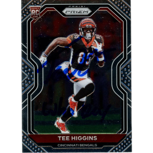 Tee Higgins Autographed Panini Prizm no. 308 Who Dey Trading Card Beckett 48925
