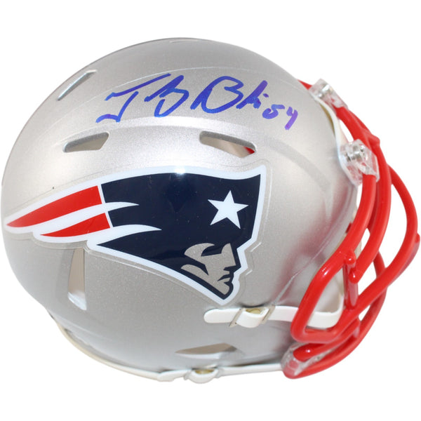 Tedy Bruschi Autographed New England Patriots Mini Helmet Beckett Witness 51640