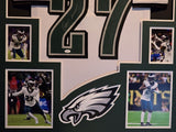 FRAMED PHILADELPHIA EAGLES QUINYON MITCHELL AUTOGRAPHED SIGNED JERSEY JSA COA