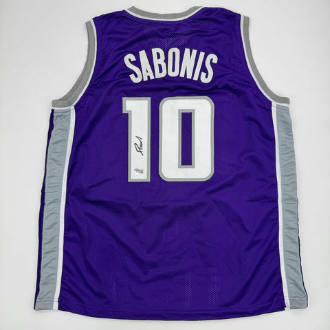 Autographed/Signed Domantas Sabonis Sacramento Purple Basketball Jersey BAS COA