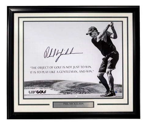 Phil Mickelson Signed Framed 16x20 LIV Golf Photo Steiner CX