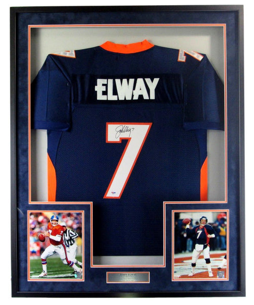 John Elway Denver Broncos Autographed Football Jersey Framed PSA/DNA 213541