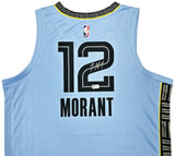 MEMPHIS GRIZZLIES JA MORANT AUTOGRAPHED LIGHT BLUE JORDAN JERSEY 48 BECKETT