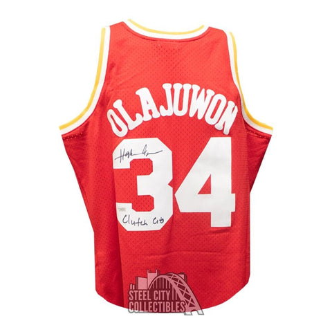 Hakeem Olajuwon Autographed Houston Rockets M&N Basketball Jersey - Fanatics
